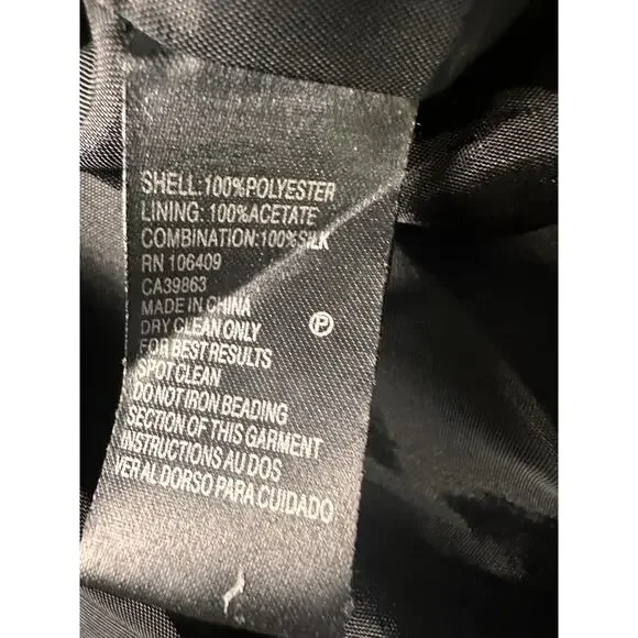 Tahari Arthur Levine Women 10 dress formal sheath black silk poly holiday party - Picture 12 of 16